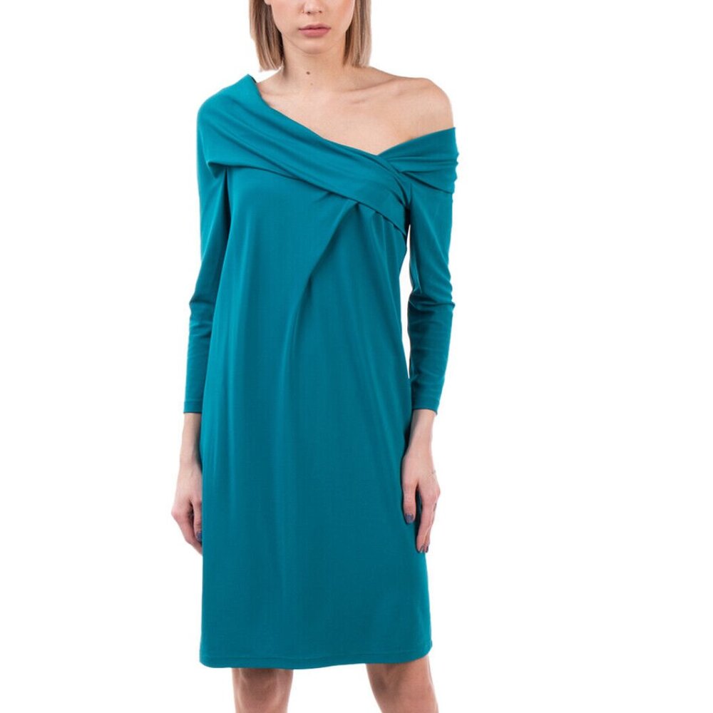NWT Alberta Ferretti Cowl Neck Off Shoulder Mini Dress IT44